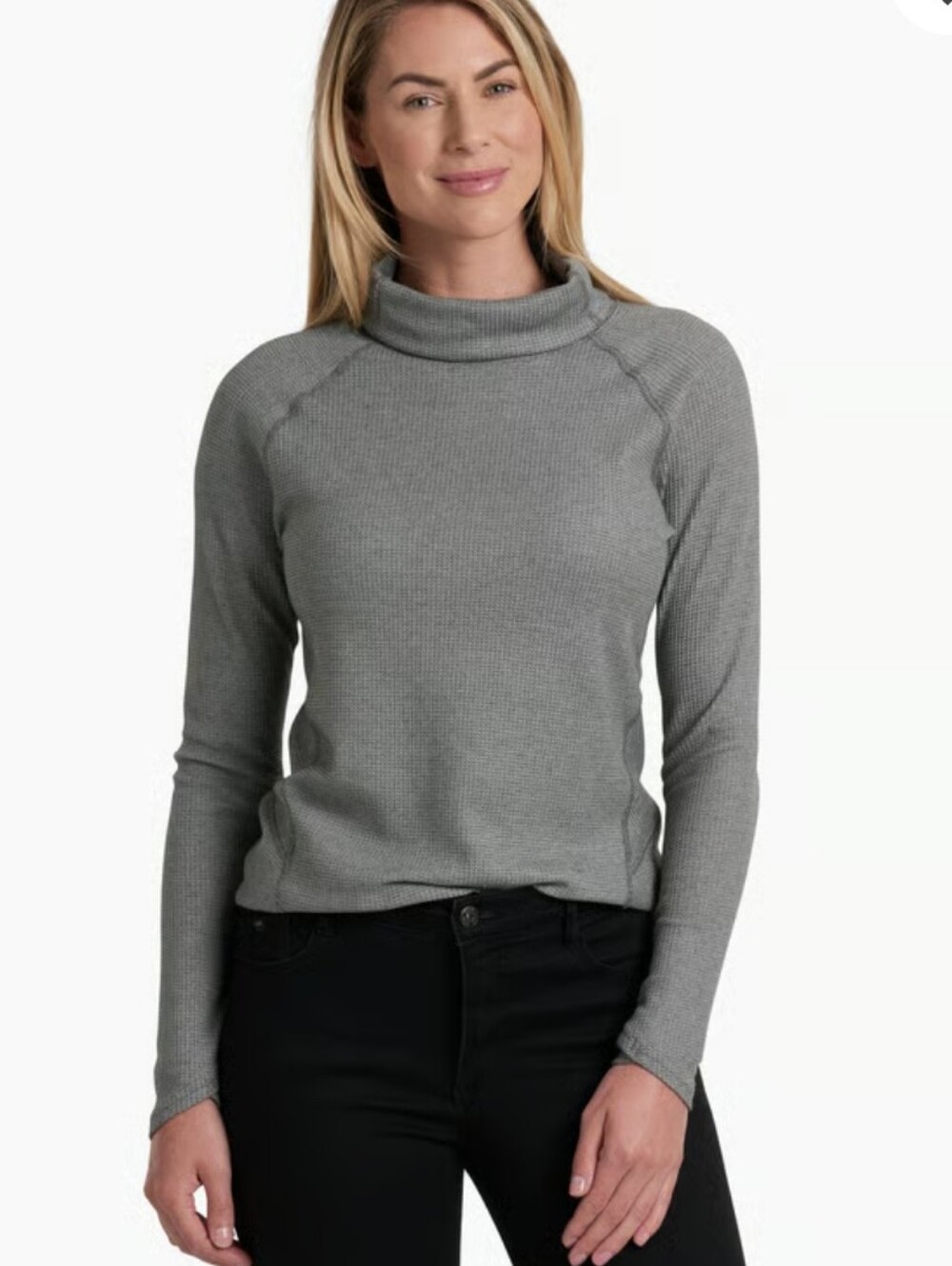 Kuhl Petra Waffleknit Turtleneck Slate Women's Small Casual Gorpcore